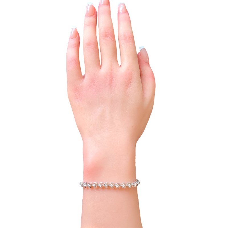 Heart Link Bracelet for women in 925 sterling silver 2