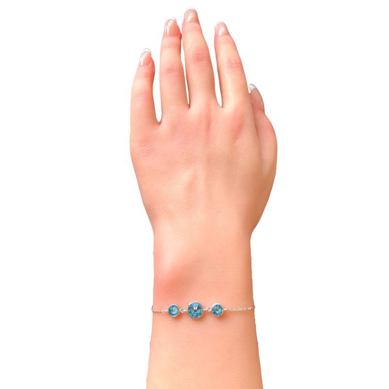 Sky Blue Topaz Bracelet for women in sterling silver 3