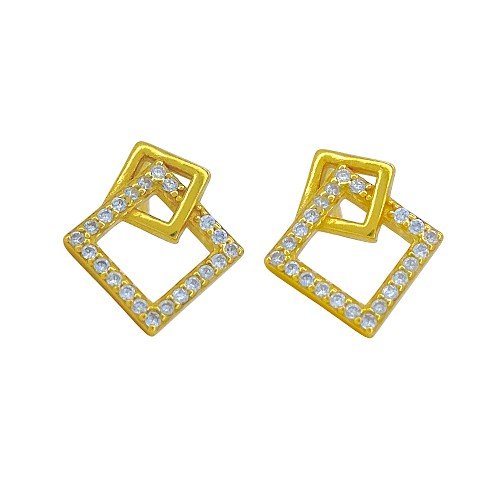 Gold Square Earrings3