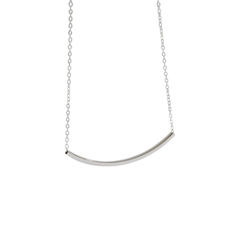 Curved Bar Necklace in sterling silver 1