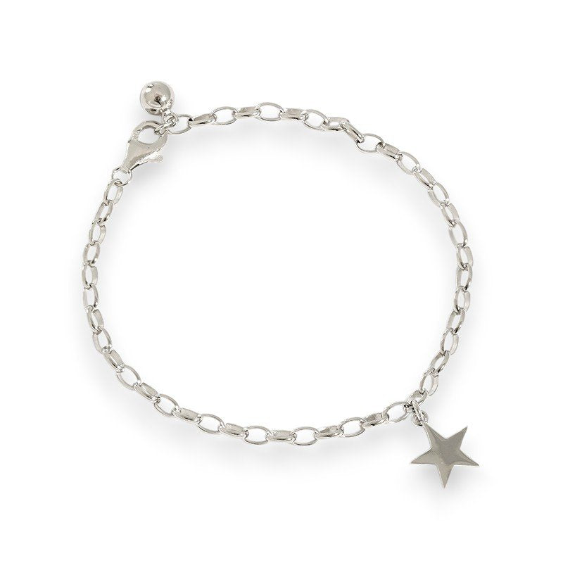 Enchanting star charm chain bracelet crafted in polished 925 sterling silver 1