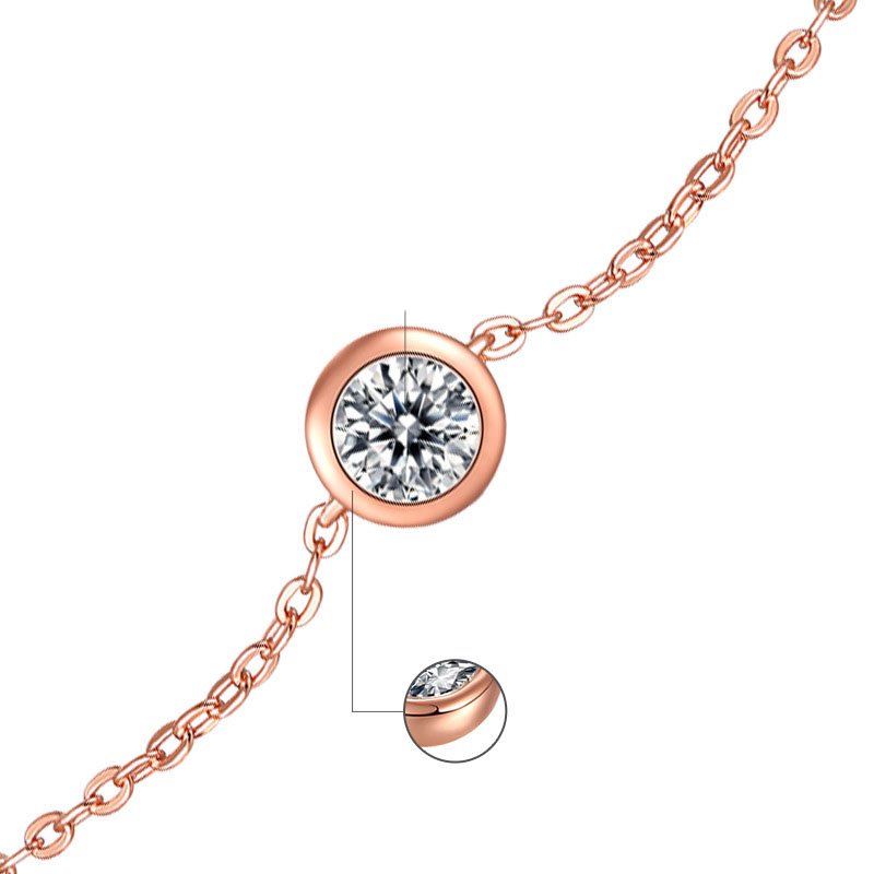 Moissanite Chain Bracelet in sterling silver 2
