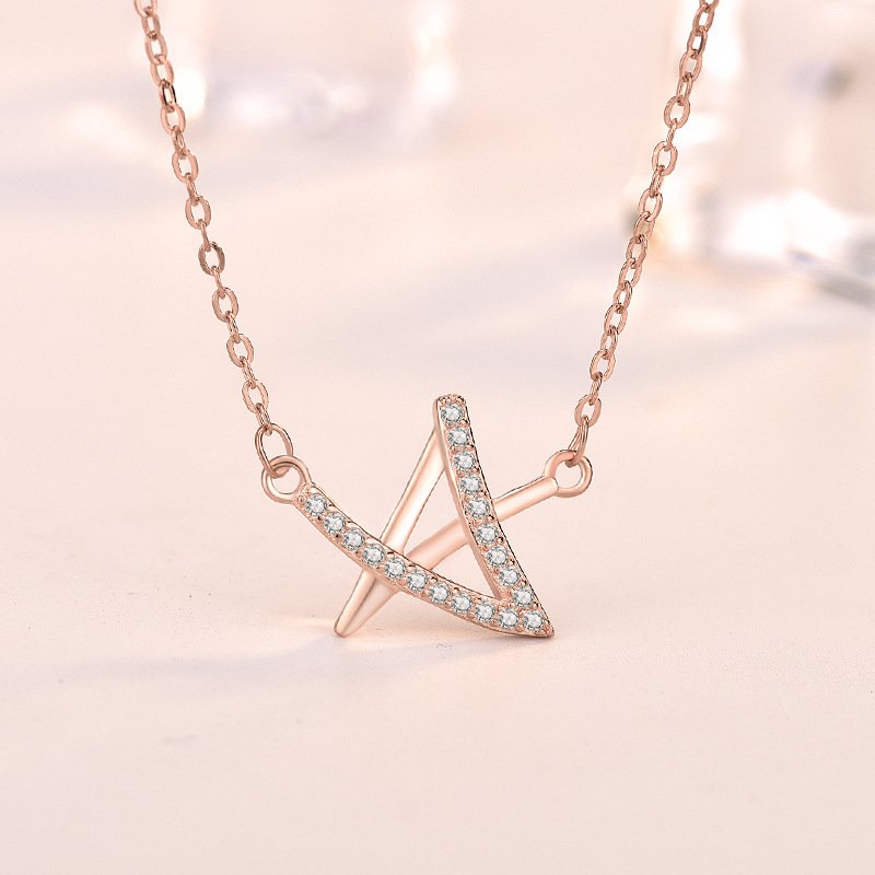 Geometric Pendant Necklace rose gold in sterling silver 2