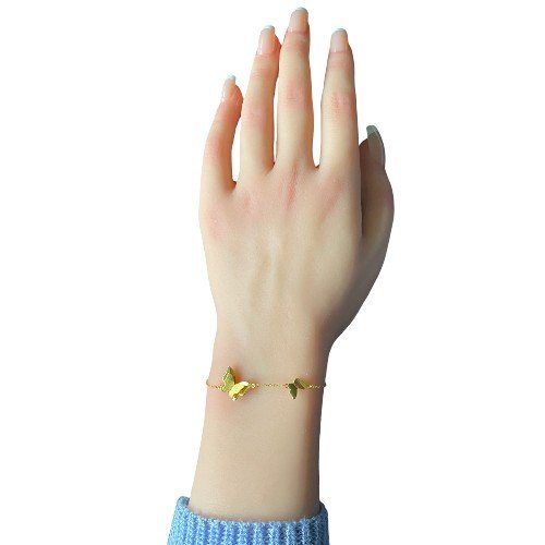 Butterfly bracelet in 925 sterling silver and 18K yellow gold plating 3