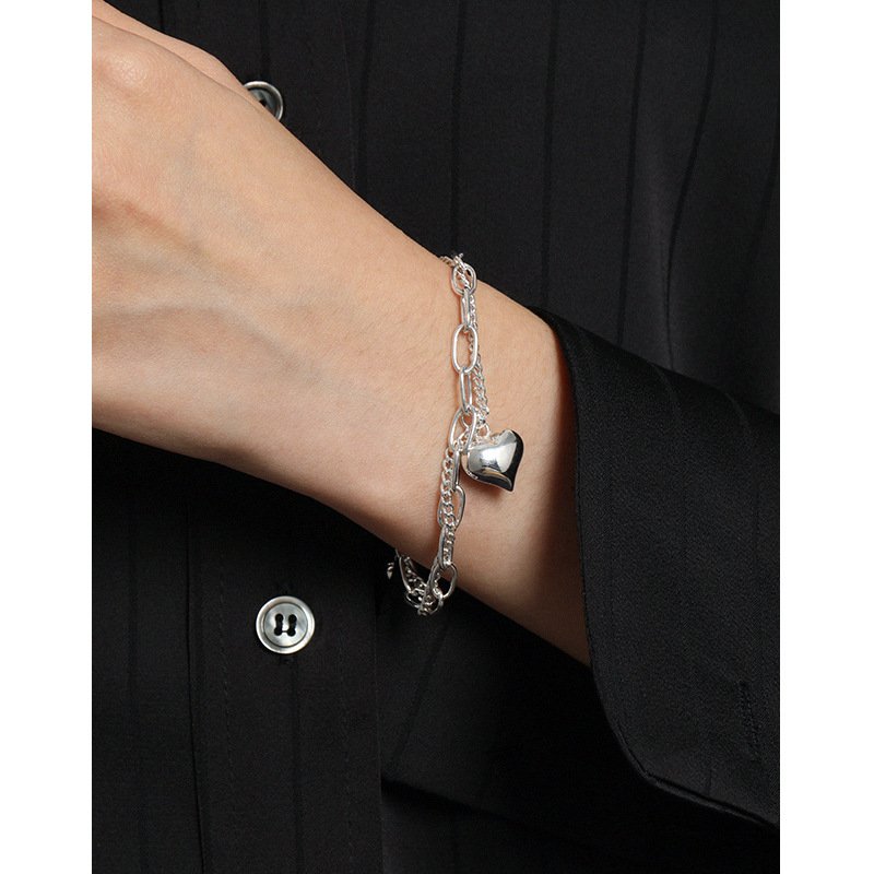 heart charm in a lovely dual-chain design in sterling silver 5