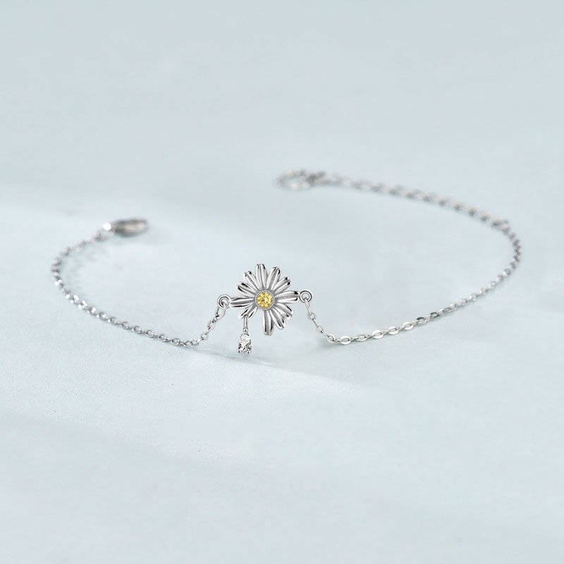 charming daisy bracelet in 925 sterling silver 6