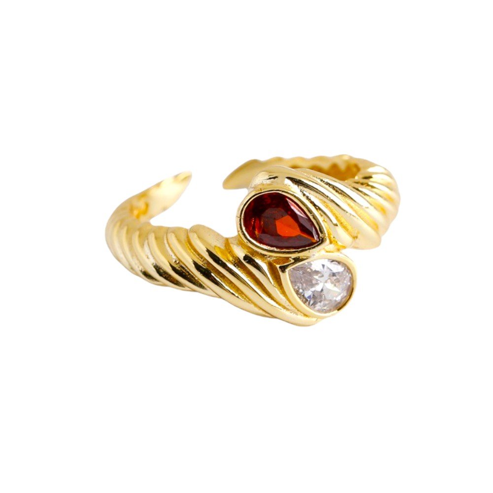 Dual Gemstone Open Ring1