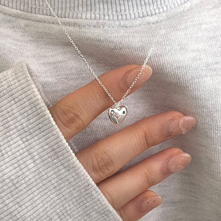 Heart Charm Necklace in sterling silver 5
