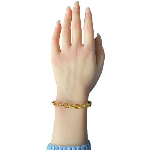 Gold plated Chunky Chain Bracelet made of sterling silver 3