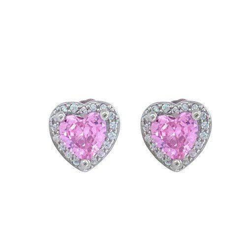 Pink Heart Stud Earrings2