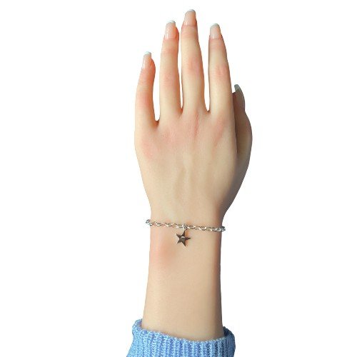 Enchanting star charm chain bracelet crafted in polished 925 sterling silver 3