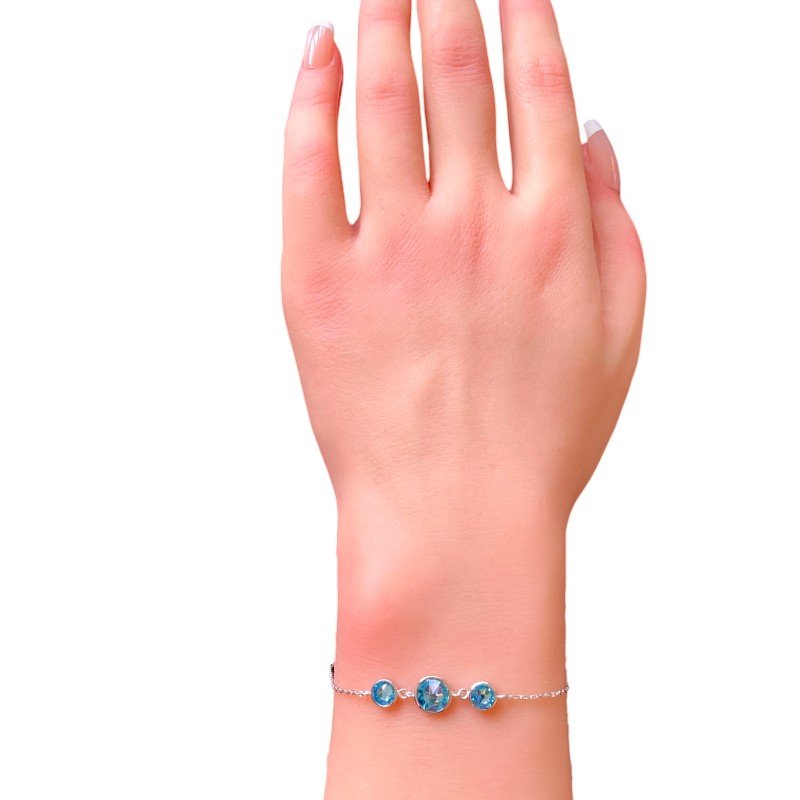 Sky Blue Topaz Bracelet for women in sterling silver 2
