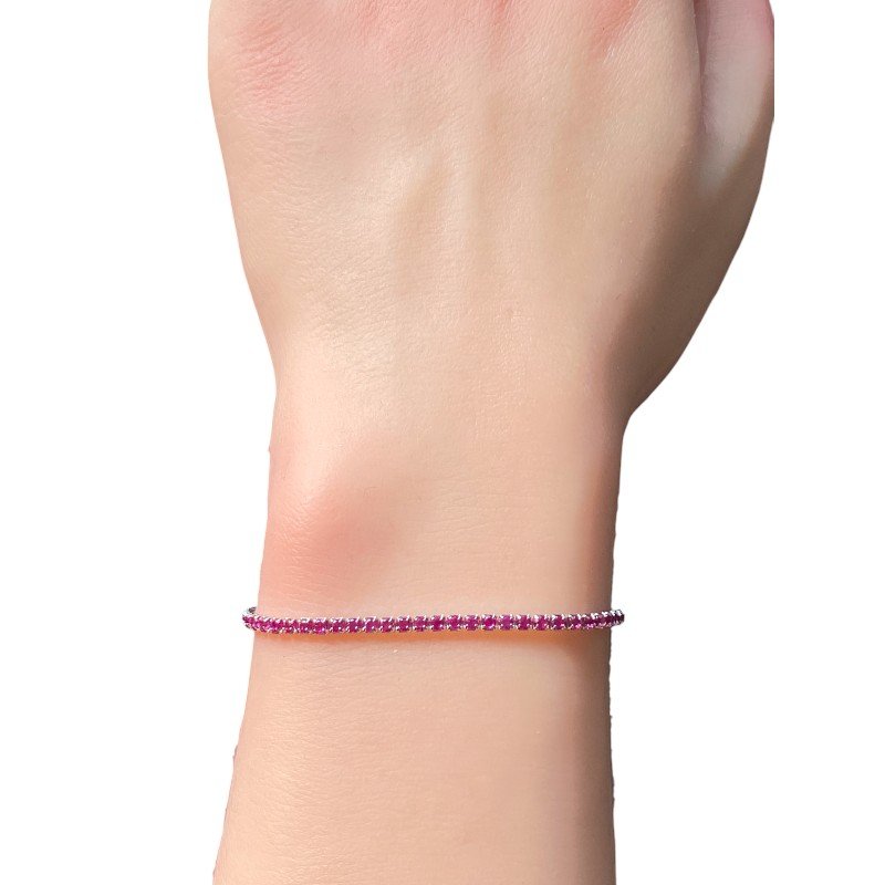 Elegant Ruby Tennis Bracelet in sterling silver for women 3