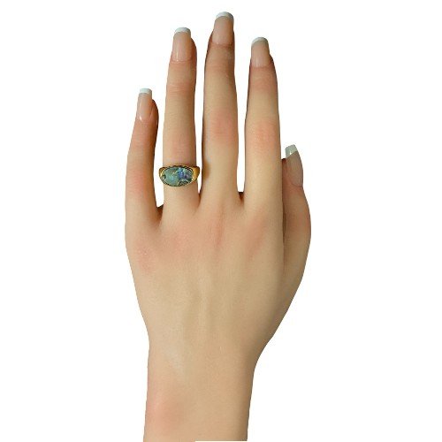 Abalone Shell Open Ring in sterling silver 2