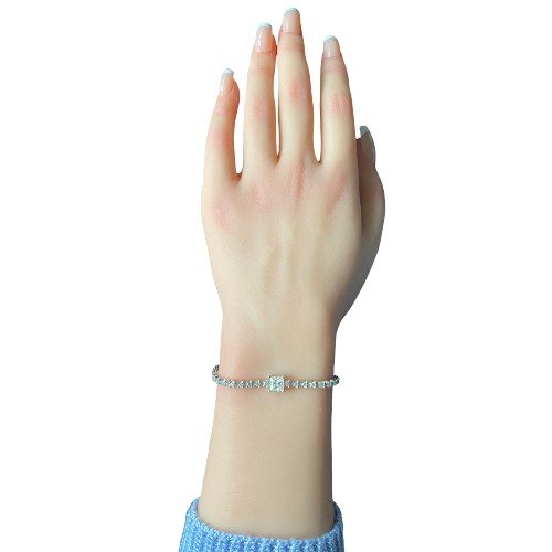 tennis bracelet in 925 sterling silver princess-cut zirconia 3