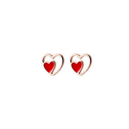 Red Heart Stud Earrings1