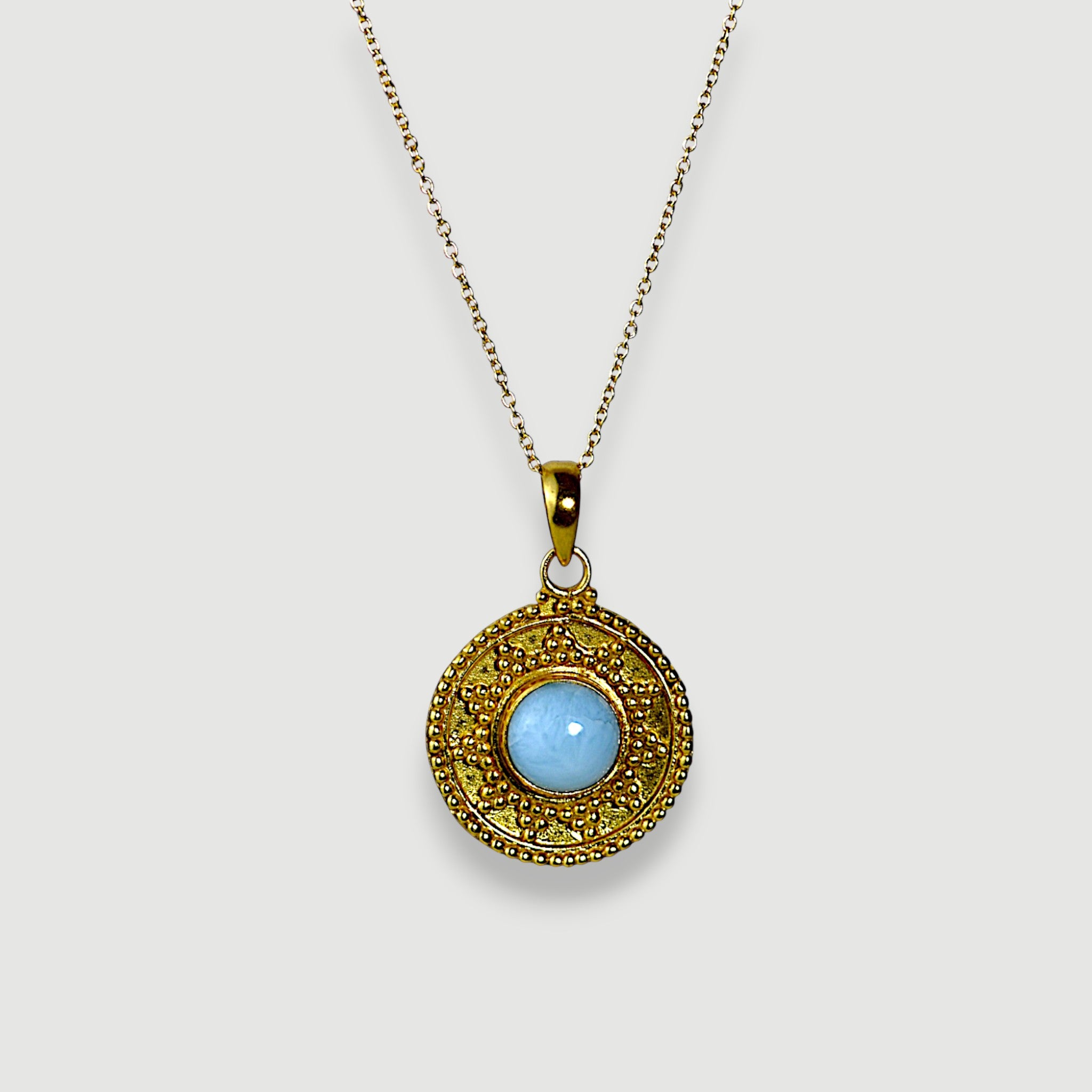 Aquamarine Blue Gemstone Pendant Necklace