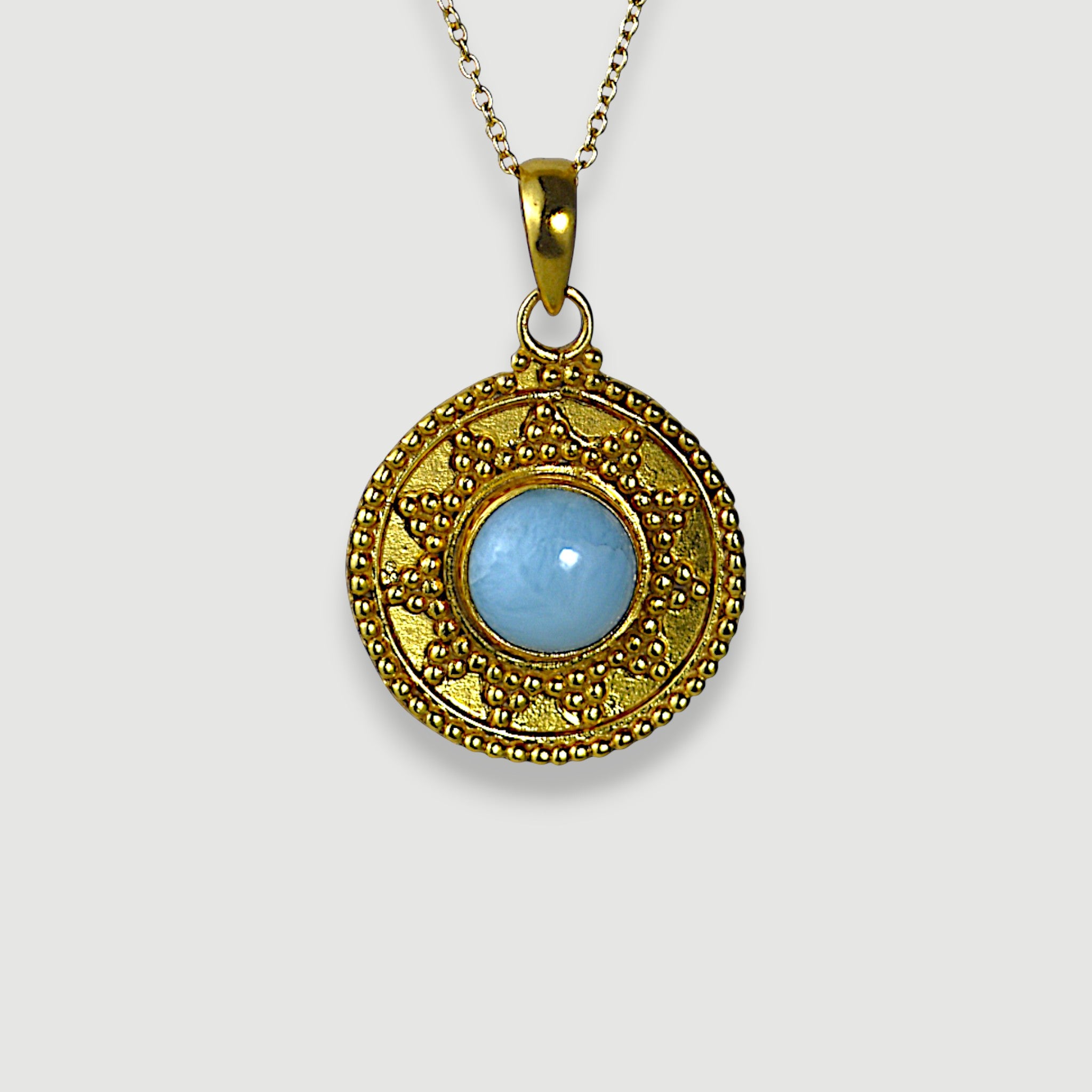 Aquamarine Blue Gemstone Pendant Necklace