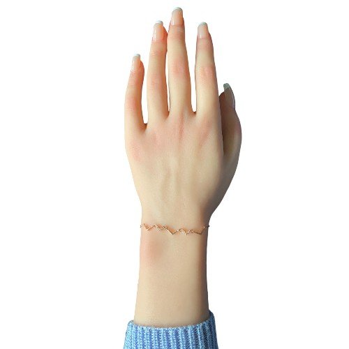 Elegant rose gold chevron bracelet crafted from 925 sterling silver 3