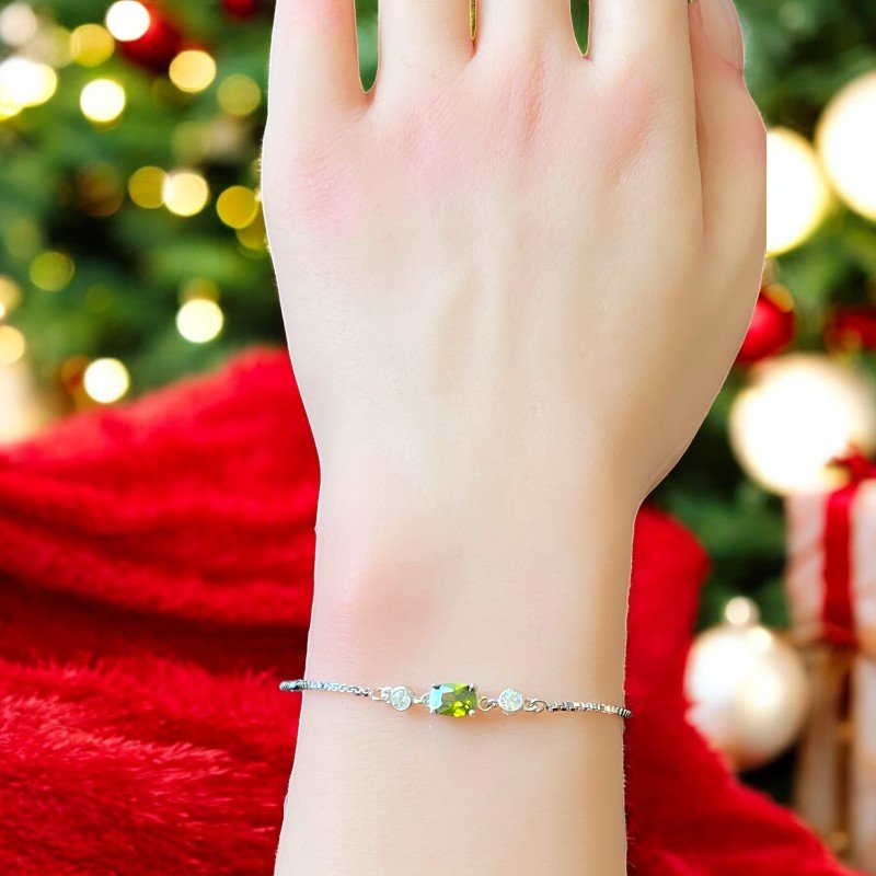 Olive Gemstone Bracelet
