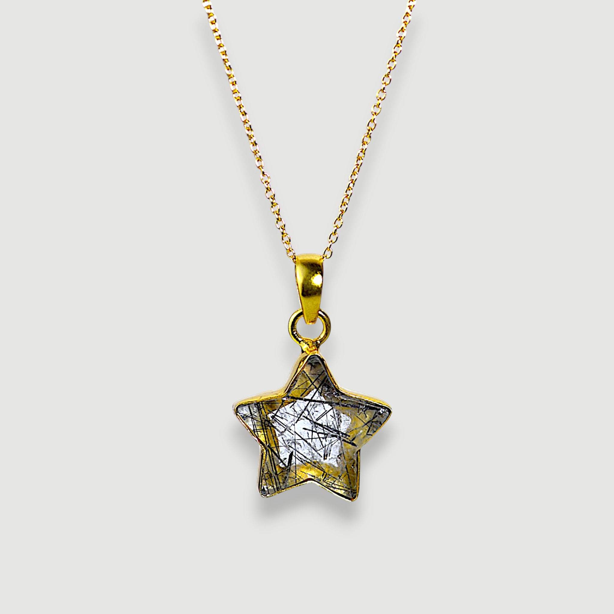 Black Quartz Star Necklace