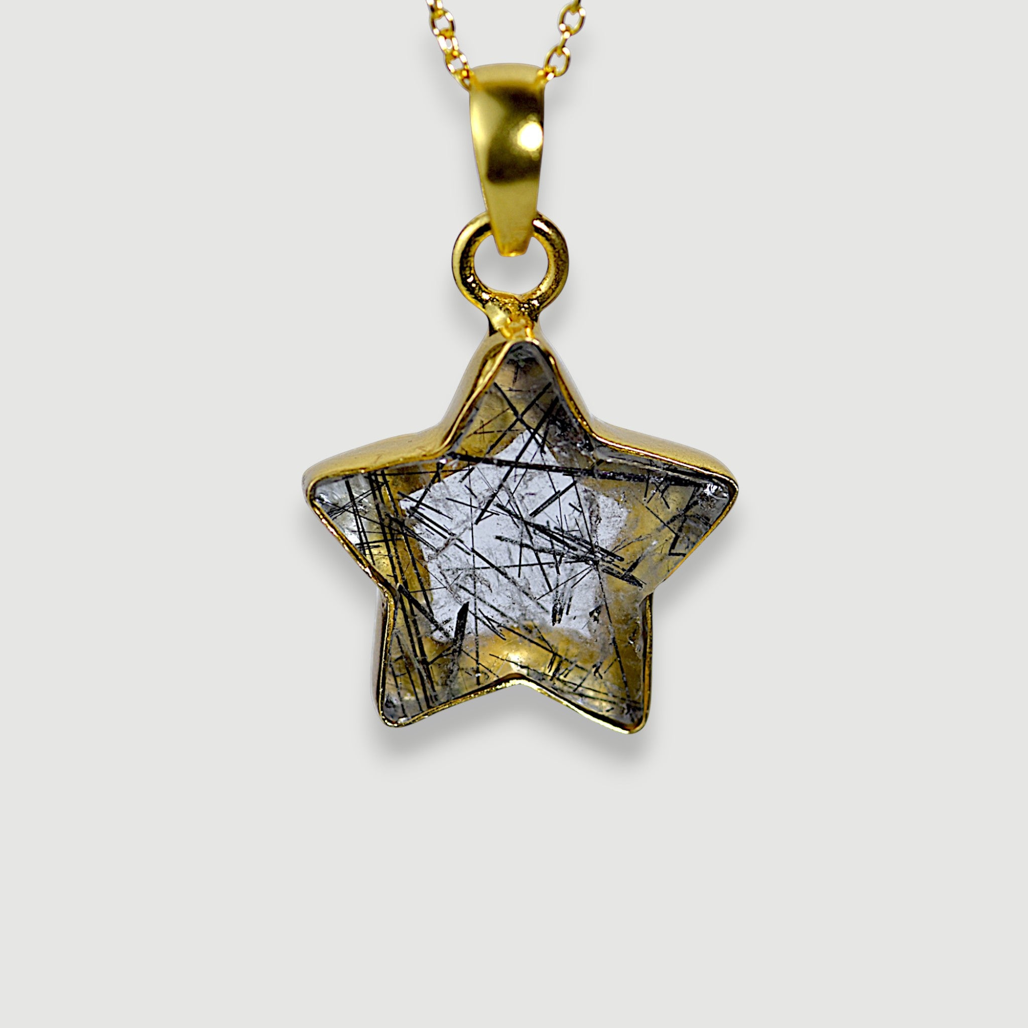 Black Quartz Star Necklace