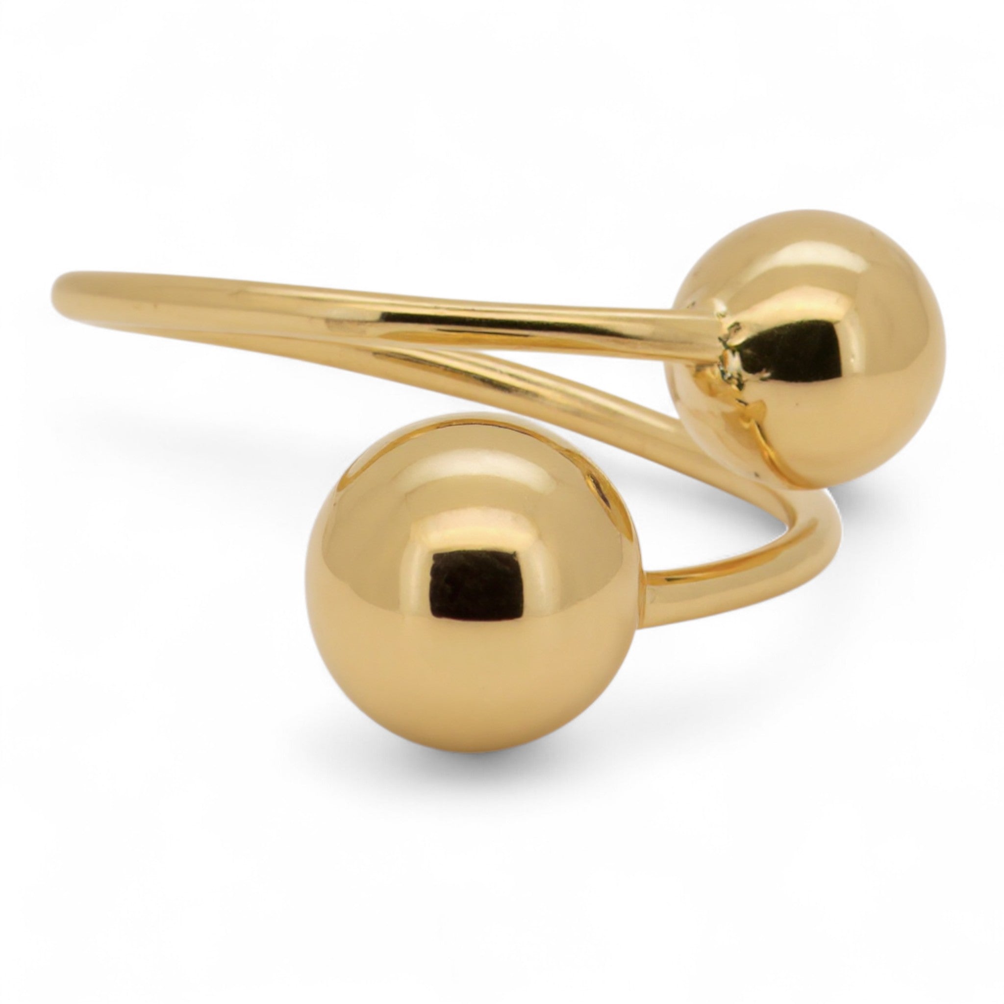 Bold Twin Sphere Statement Ring