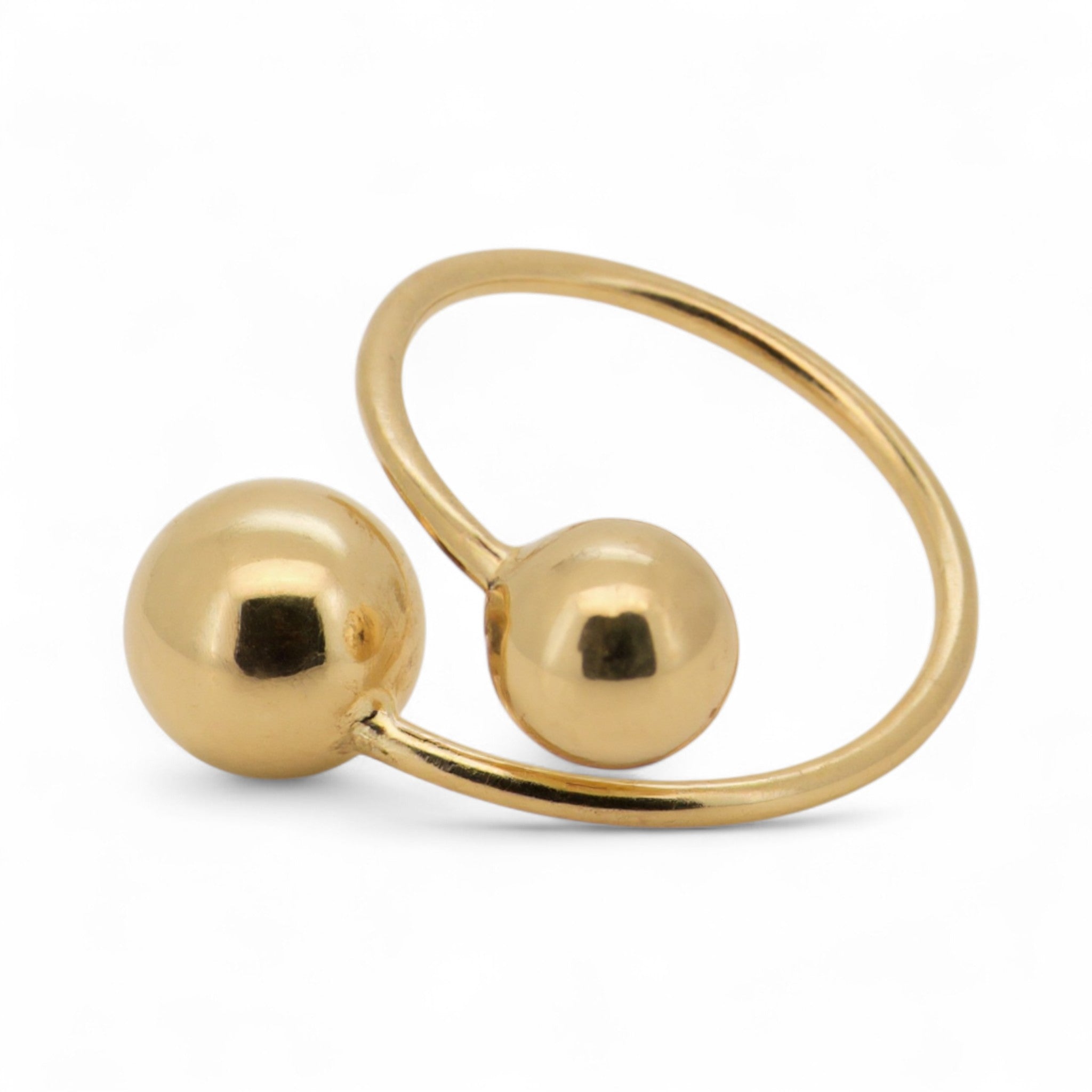 Bold Twin Sphere Statement Ring
