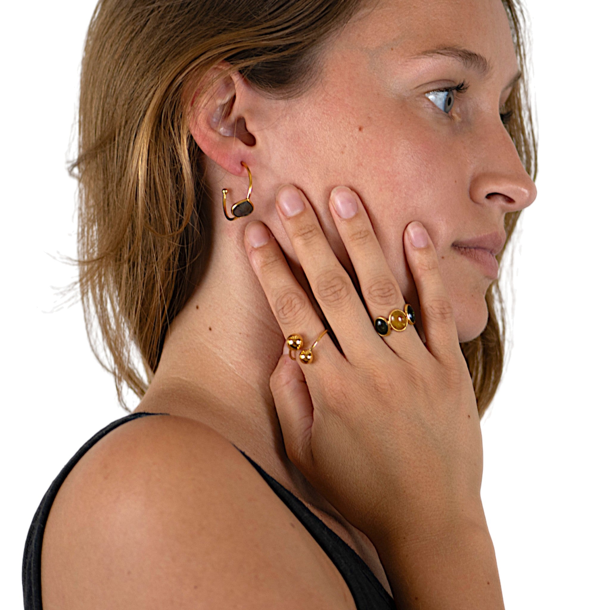 Bold Twin Sphere Statement Ring