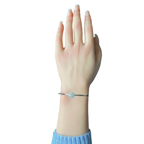 Crystal Centerpiece Bangle bracelet high-quality 925 sterling silver 2