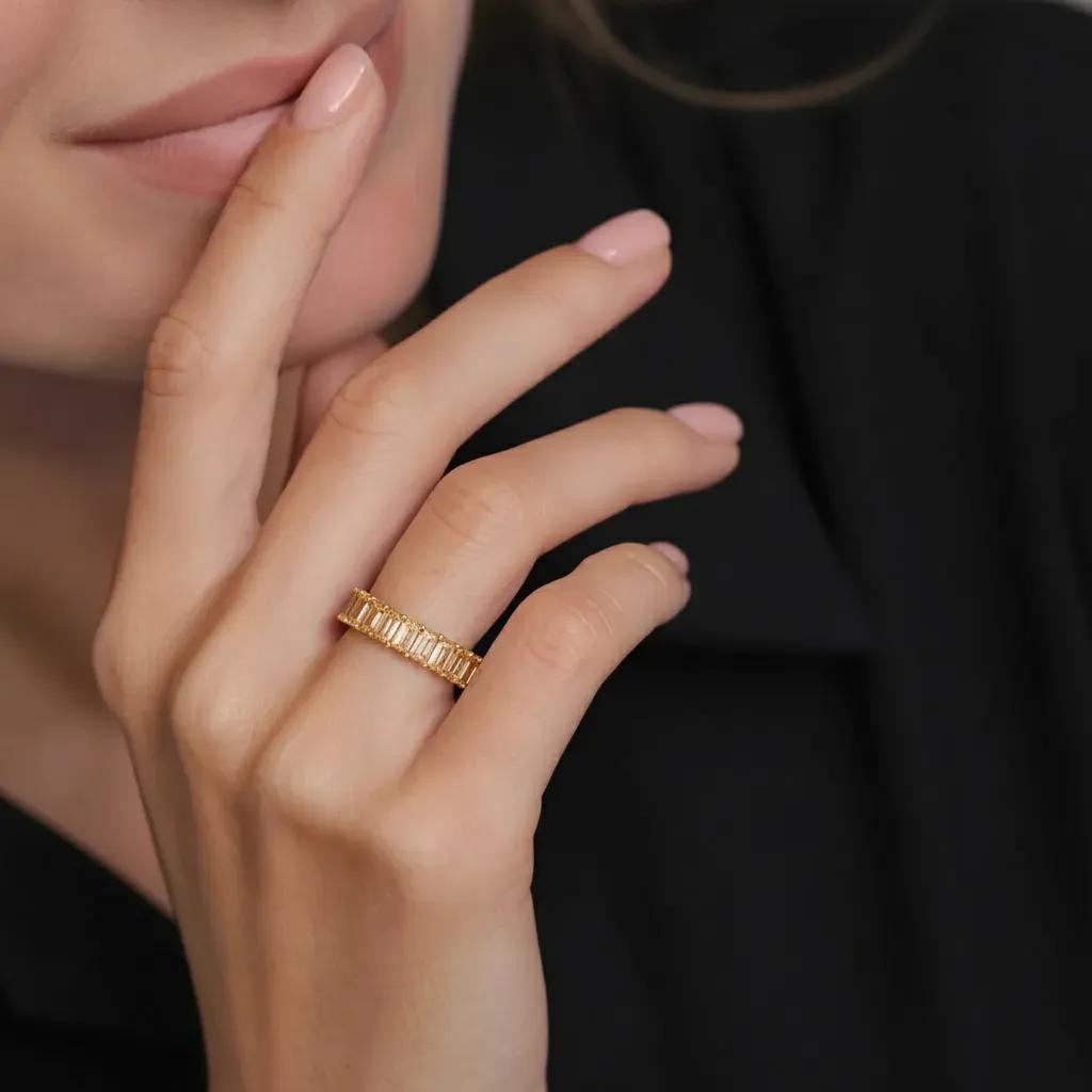 Champagne Baguette Ring1