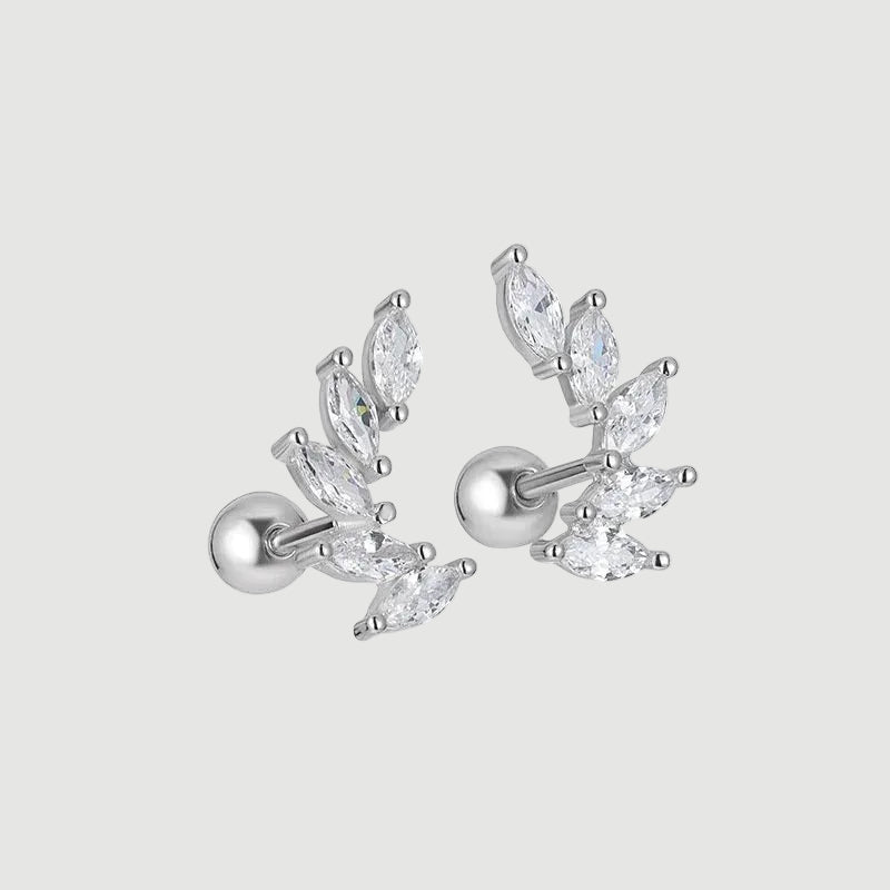 Amara Jewels sterling silver earrings with clear CZ stones