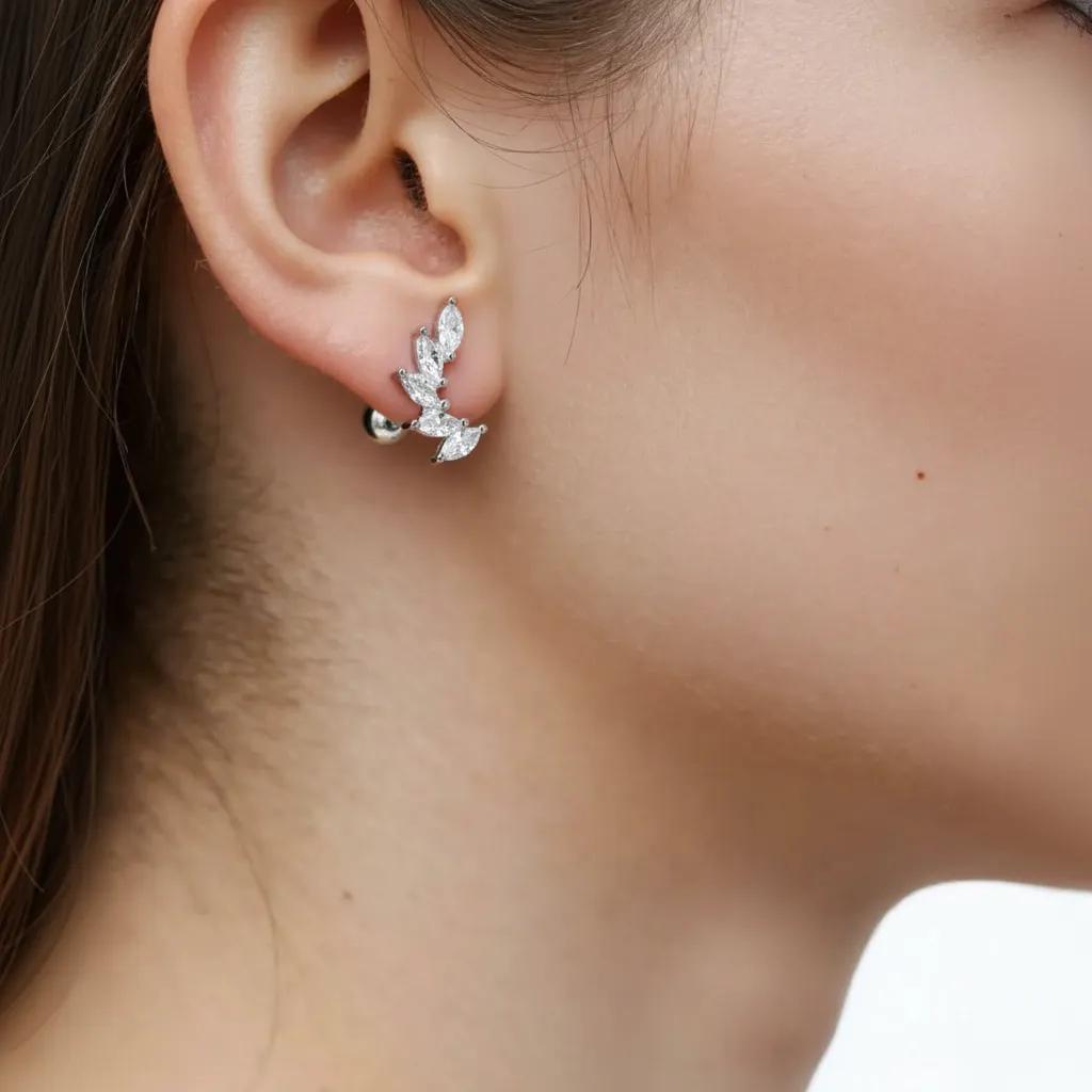 Amara Jewels sterling silver earrings with clear CZ stones