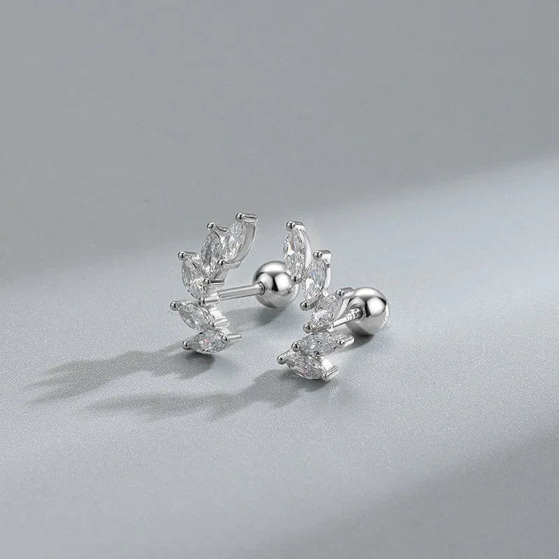 Amara Jewels sterling silver earrings with clear CZ stones
