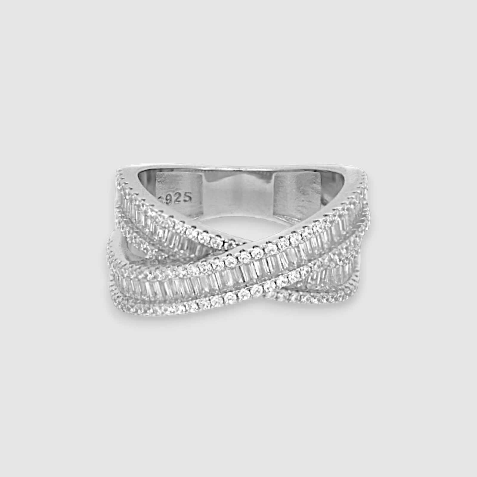 Criss-Cross Baguette Ring56
