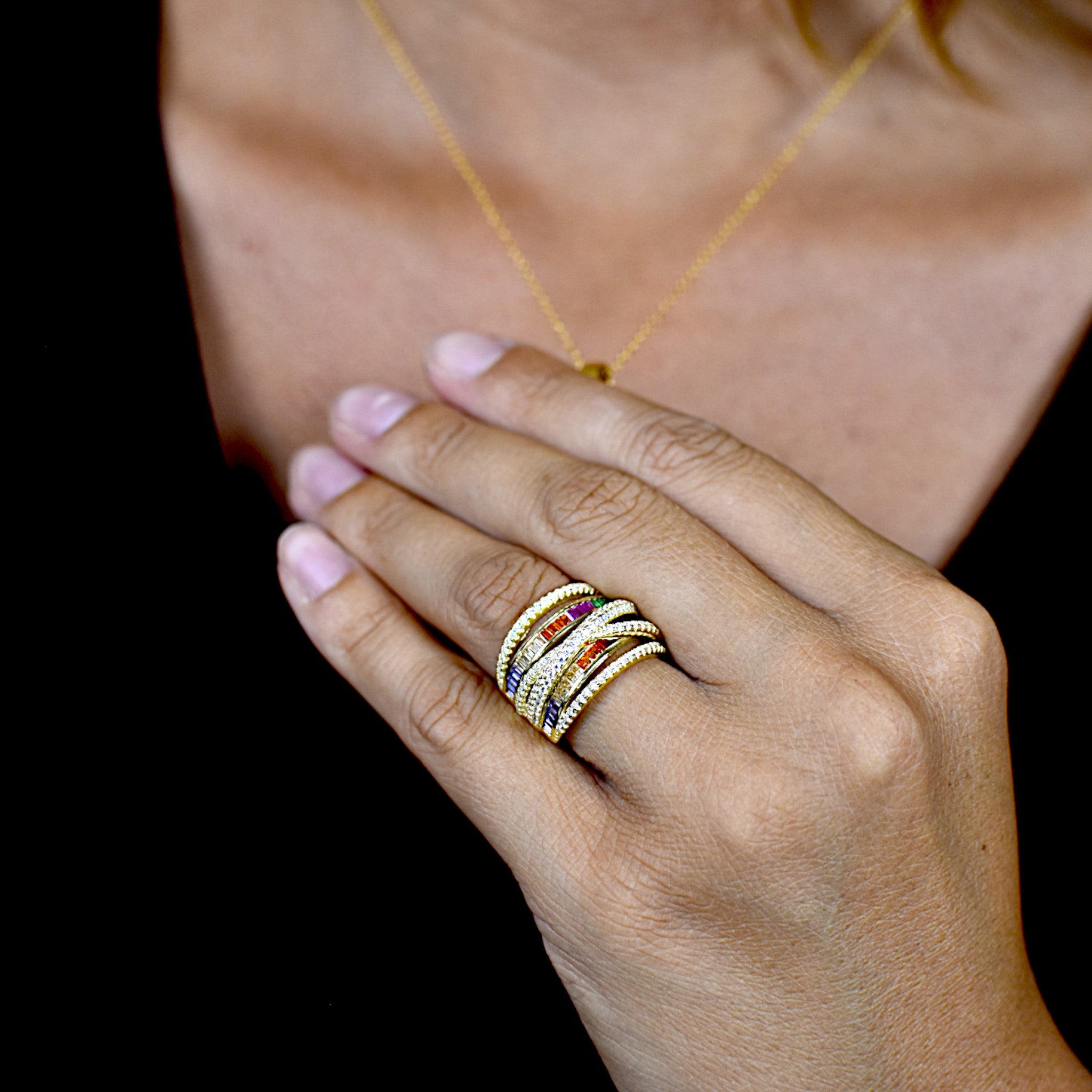 Multicolor Statement Ring