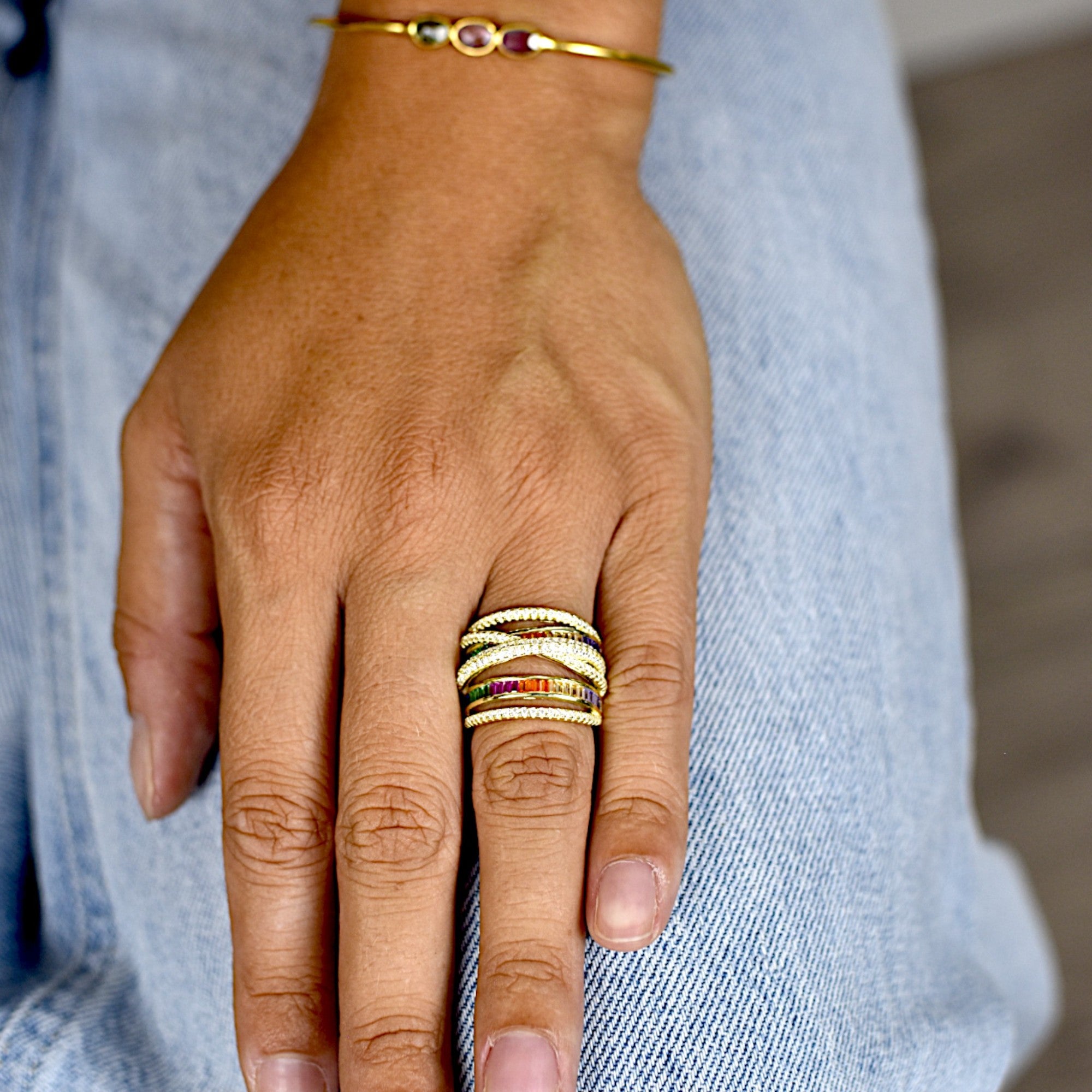 Multicolor Statement Ring