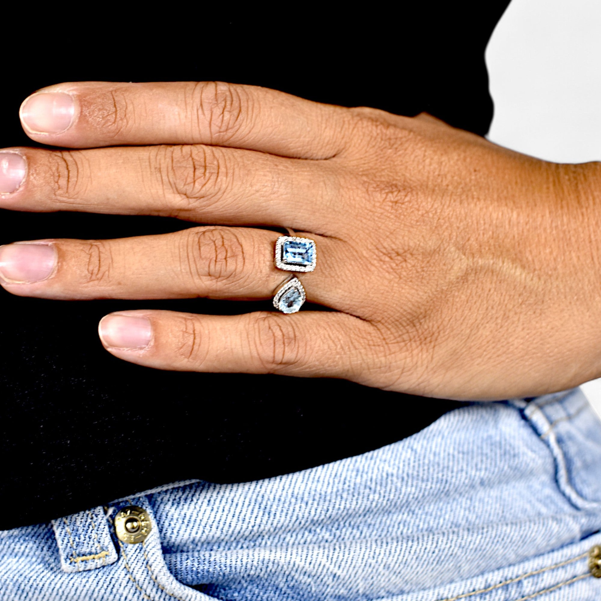 Blue Topaz Open Ring