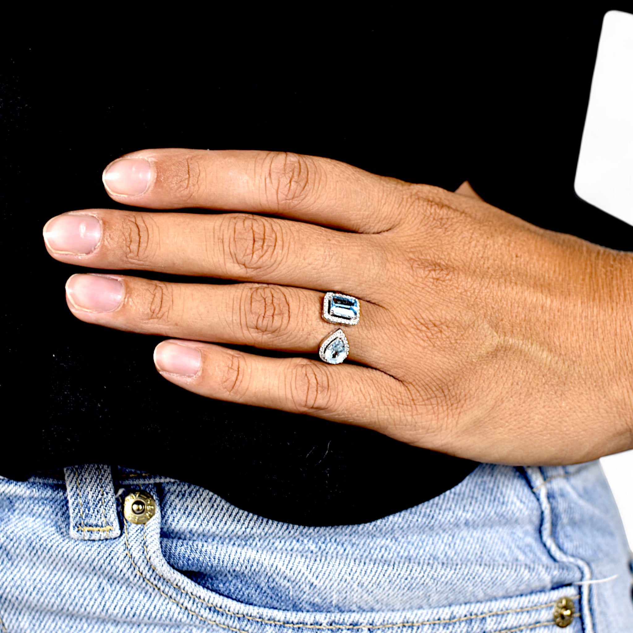 Blue Topaz Open Ring