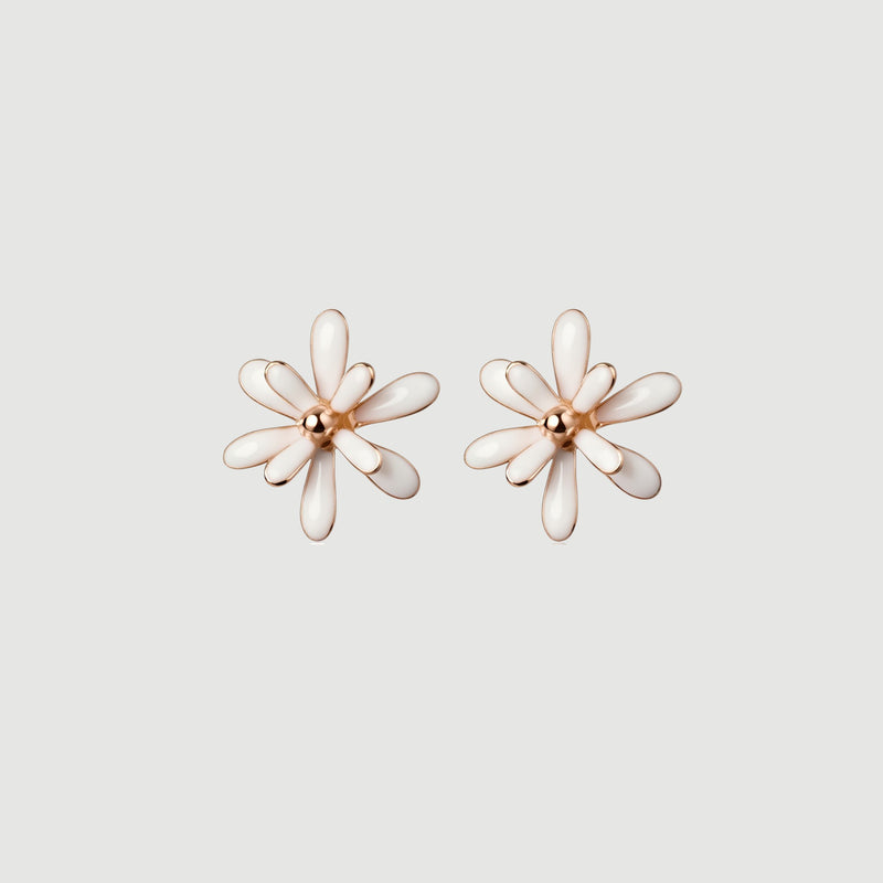 Flower-shaped earrings in sterling silver