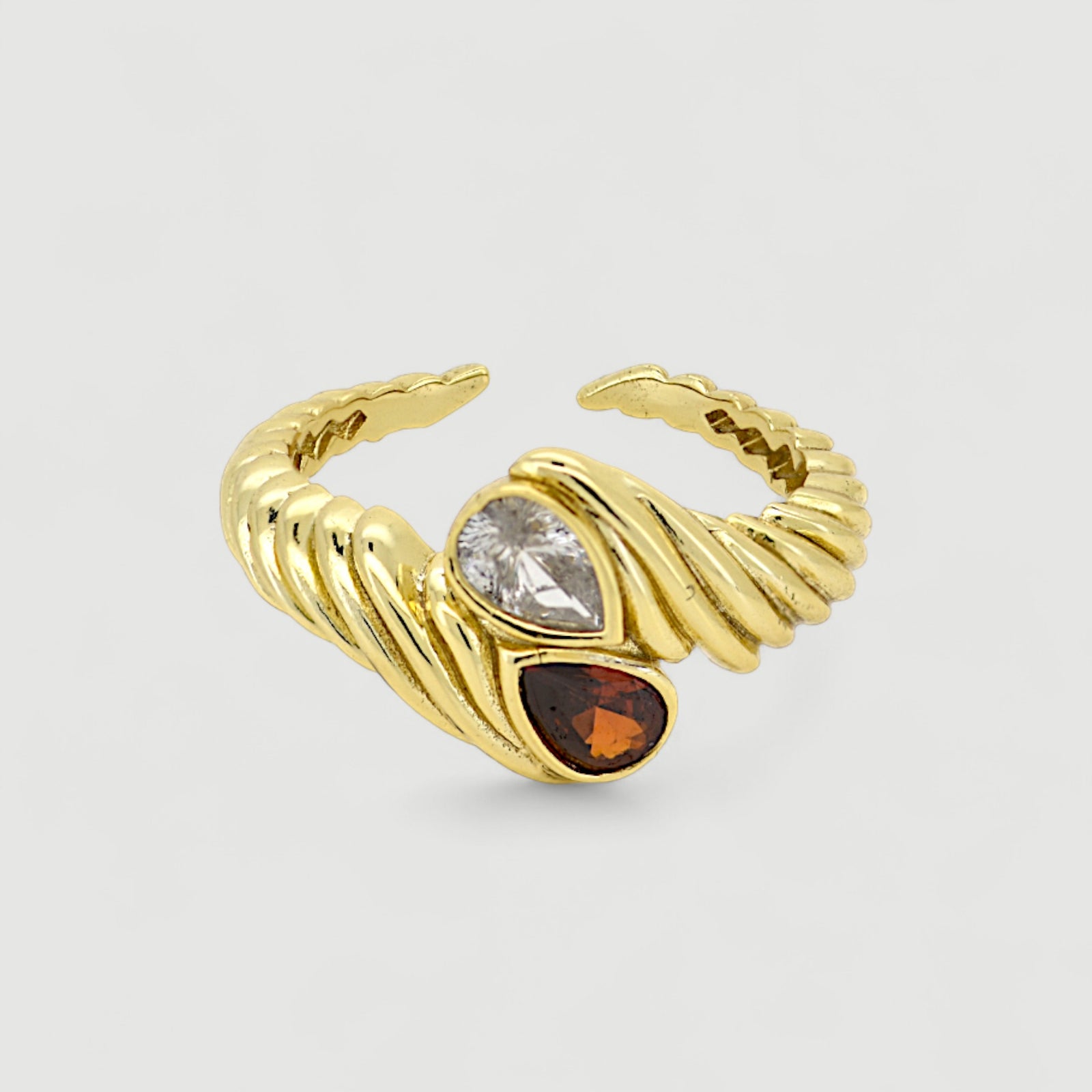 Dual Gemstone Open Ring1