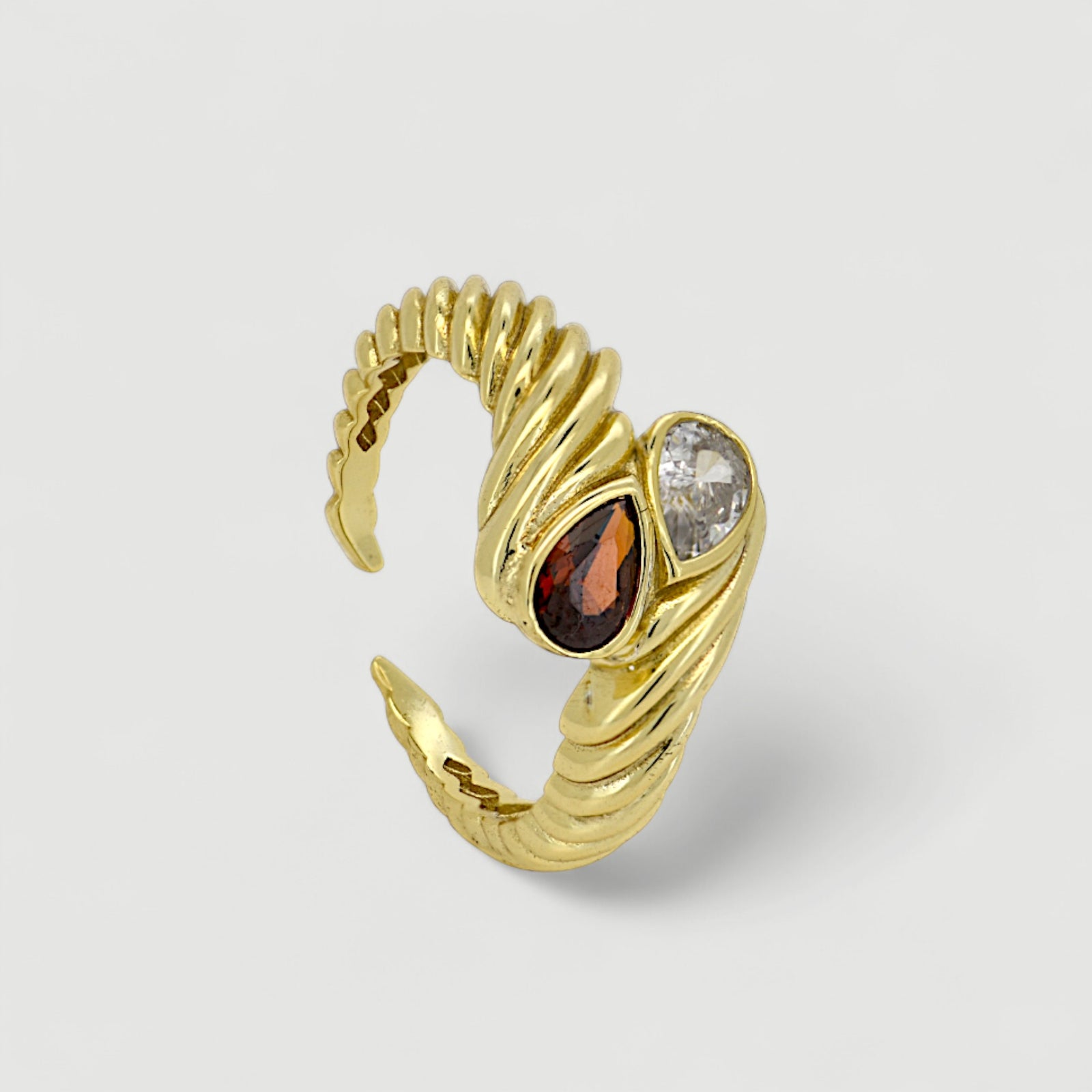 Dual Gemstone Open Ring3