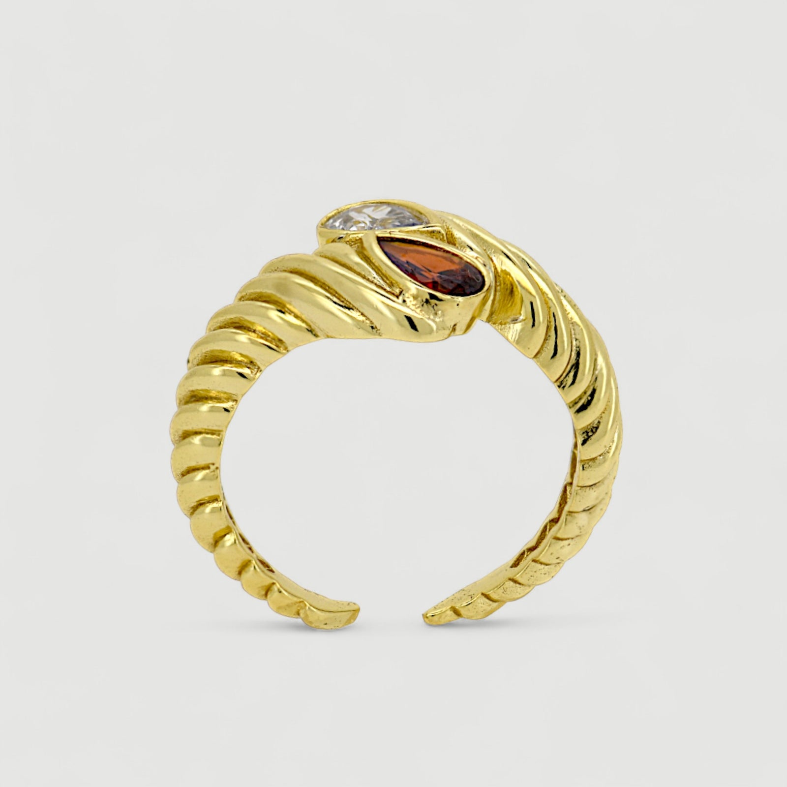 Dual Gemstone Open Ring5