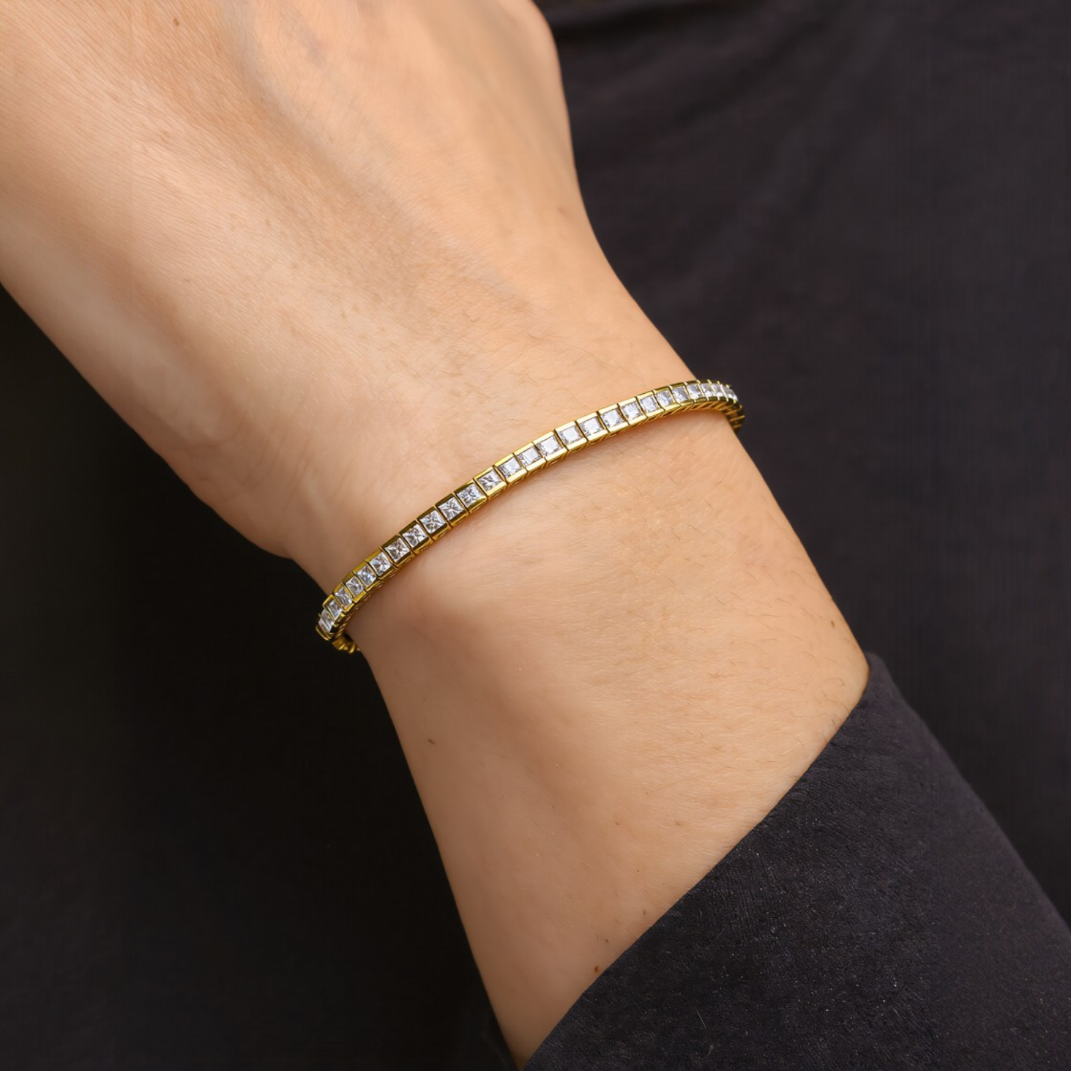 Elegant Golden Tennis Bracelet2