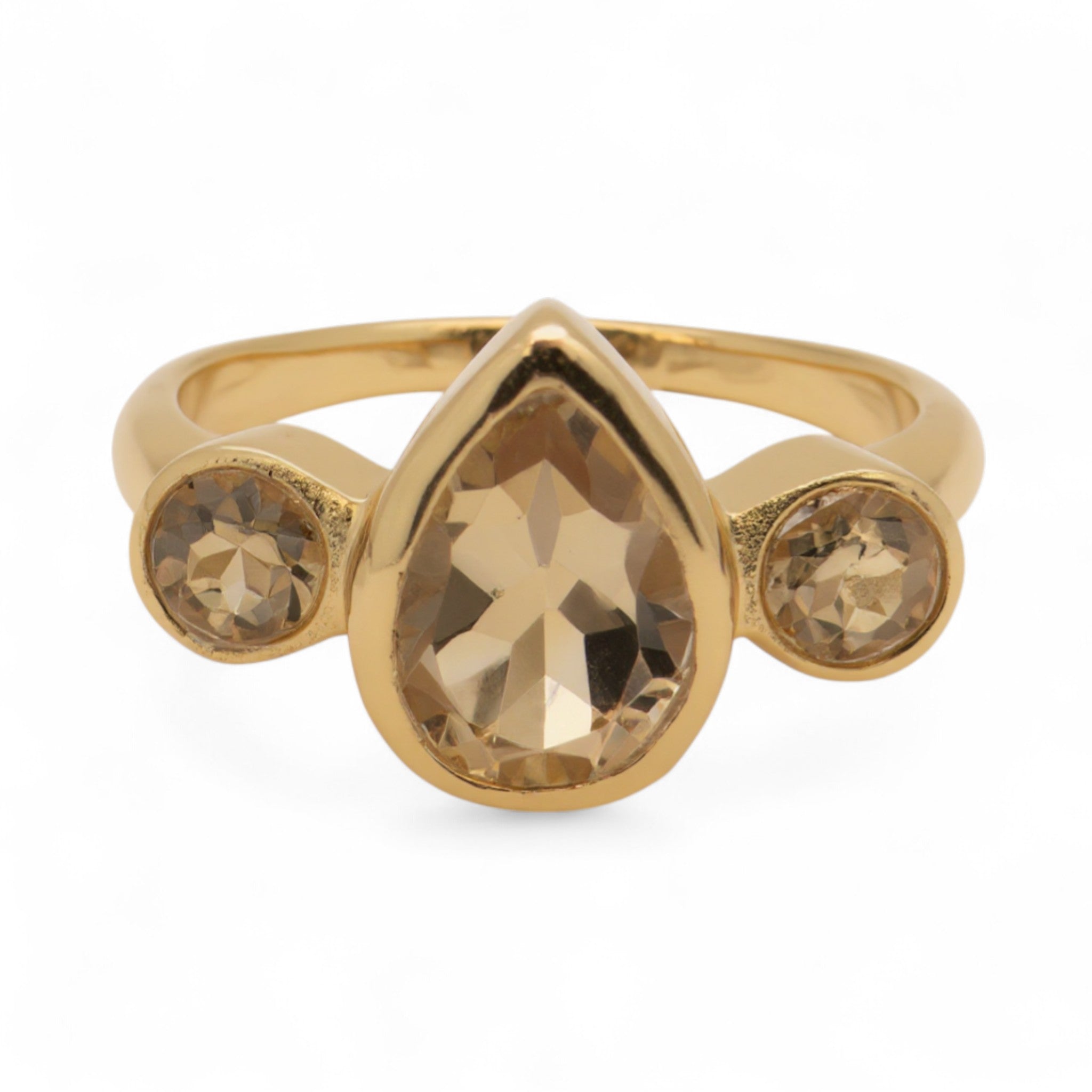 Elegant Golden Topaz Ring