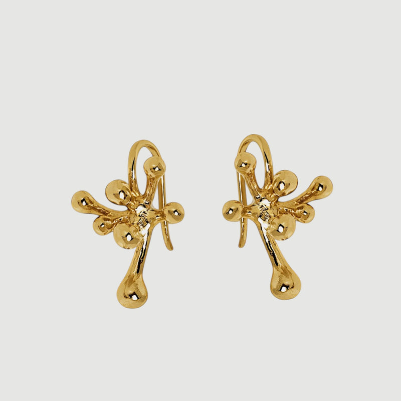 Golden Abstract Art Earrings