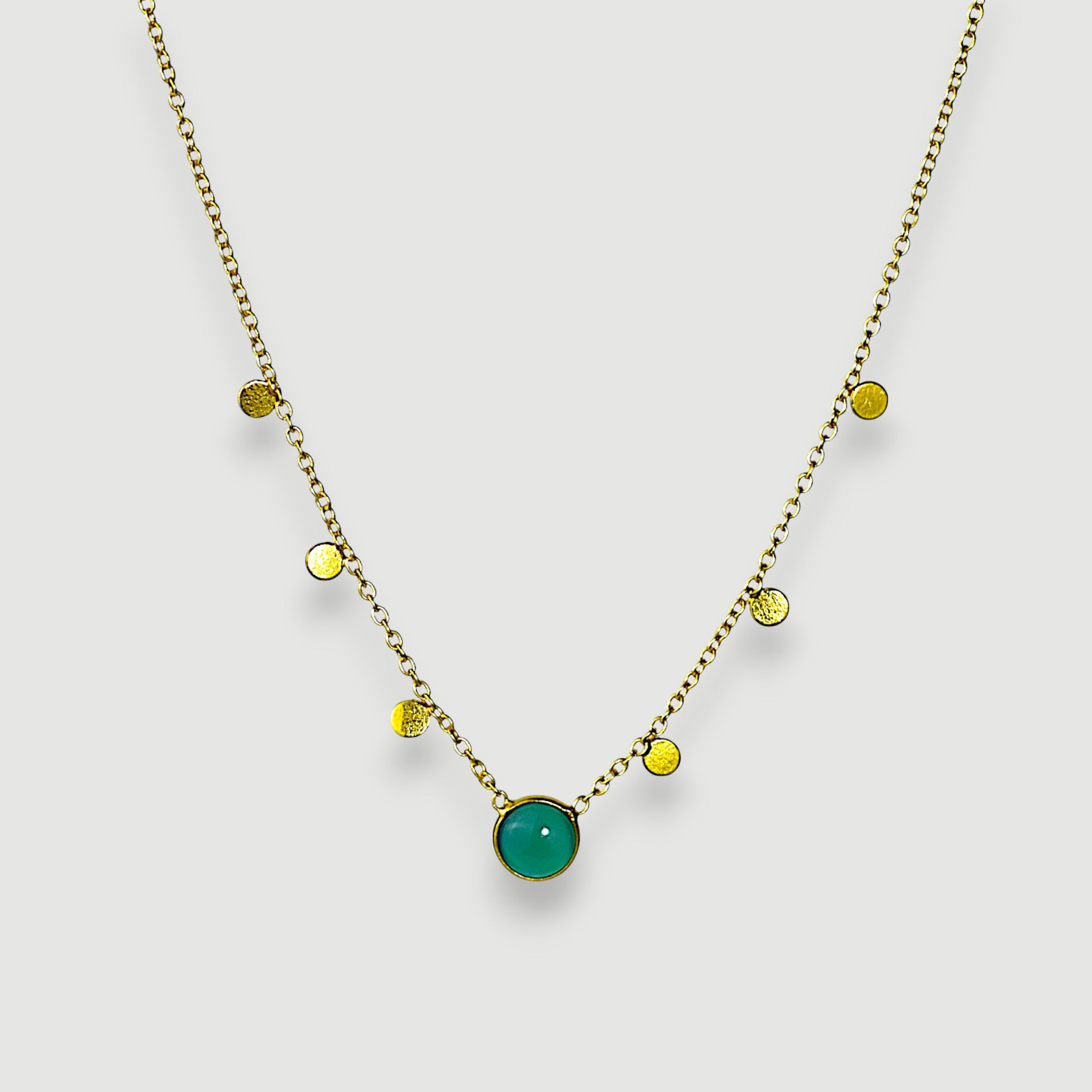 Green Chalcedony Charm Necklace