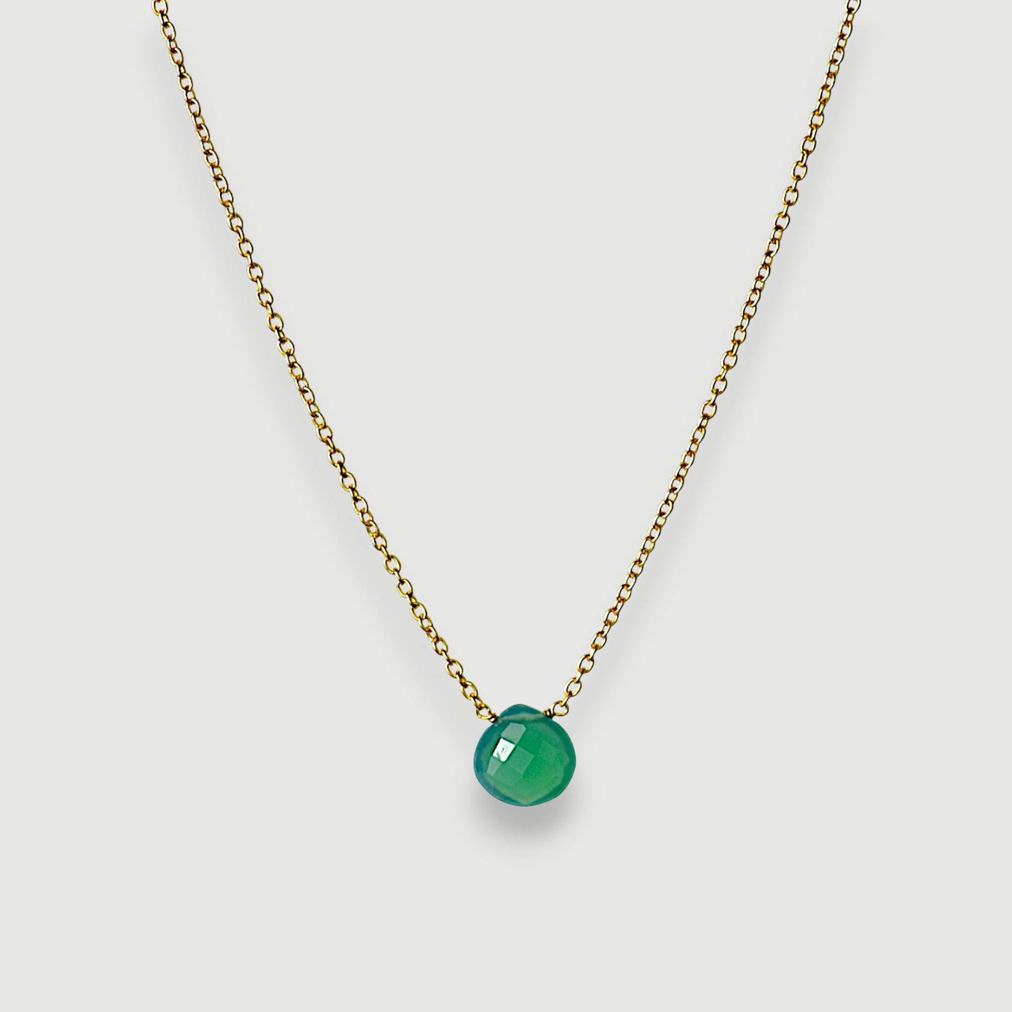 Green Chalcedony Pendant Necklace