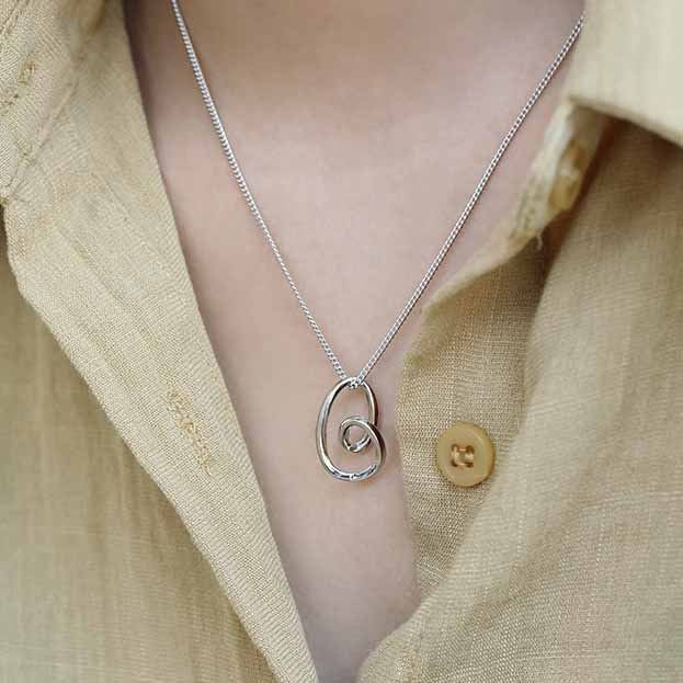 Abstract Pendant Necklace crafted in sterling silver 6