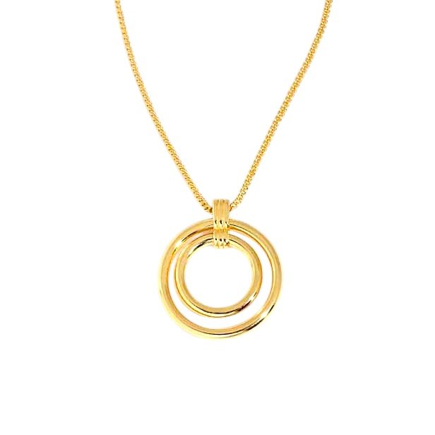 Ring Pendant Necklace gold plated in 925 sterling silver 1